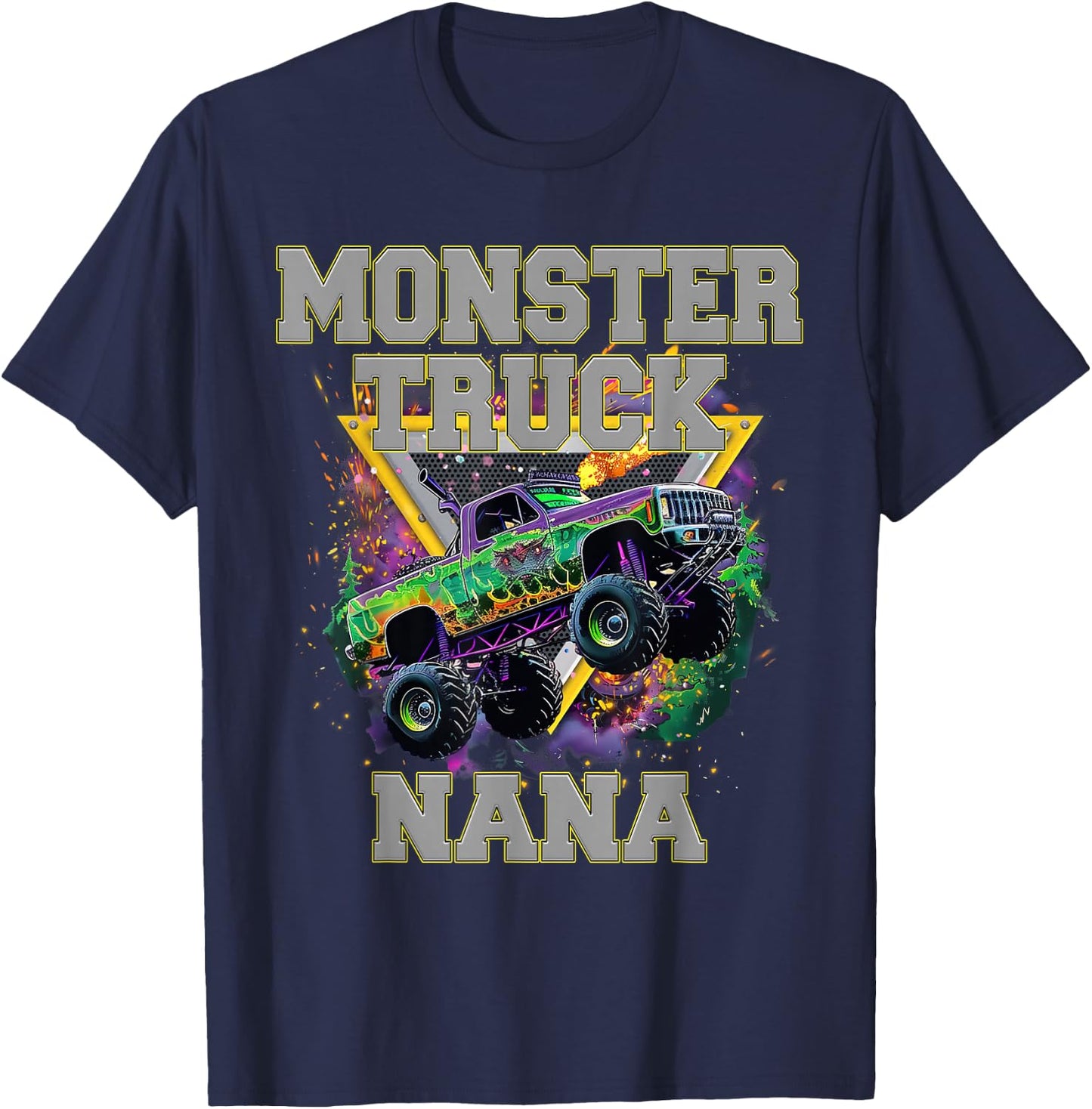 Monster Truck Nana Monster Truck Are My Jam Truck Lovers T-Shirt - T-Shirt | Navy