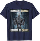 Human By Chance Gamma By Choice Cool Funny Wolf Meme T-Shirt - T-Shirt | Navy
