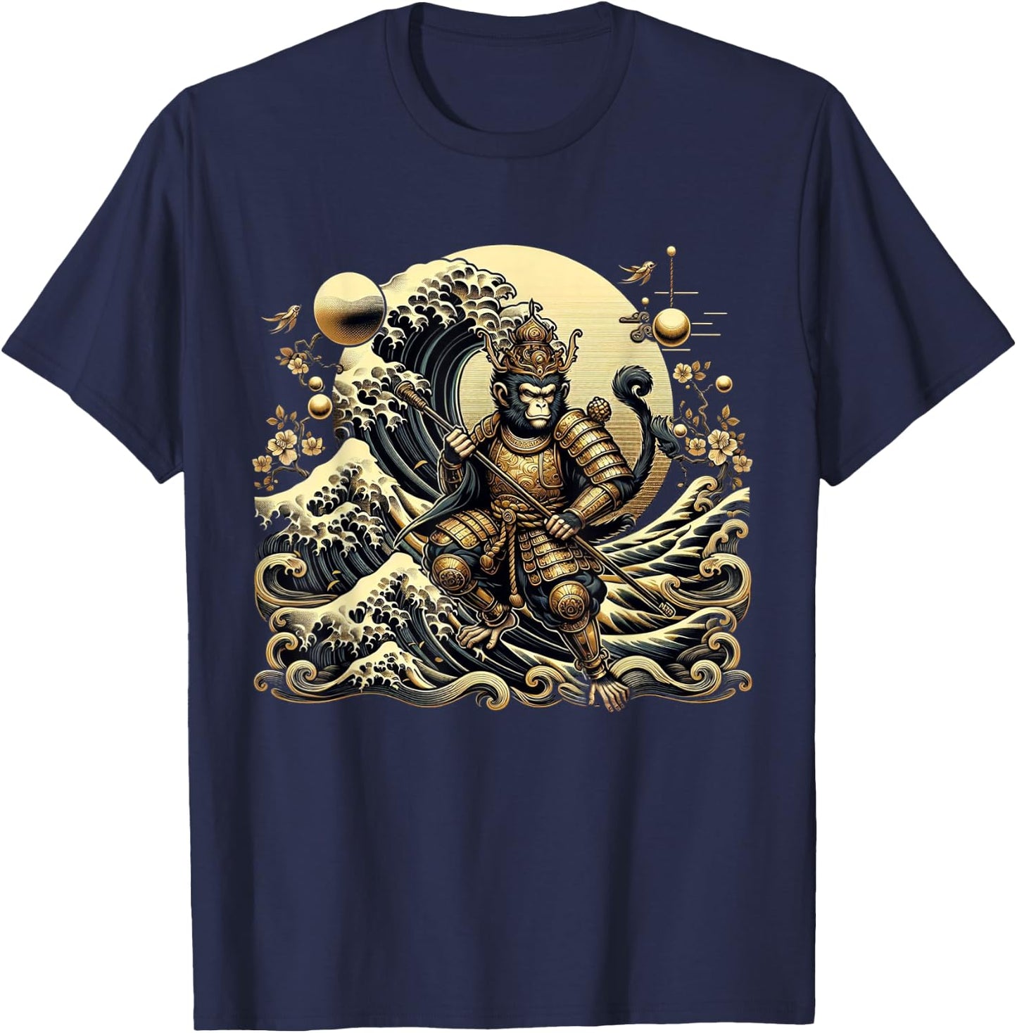 Monkey King Chinese Mythology Sun Wukong Monkey God T-Shirt - T-Shirt | Navy