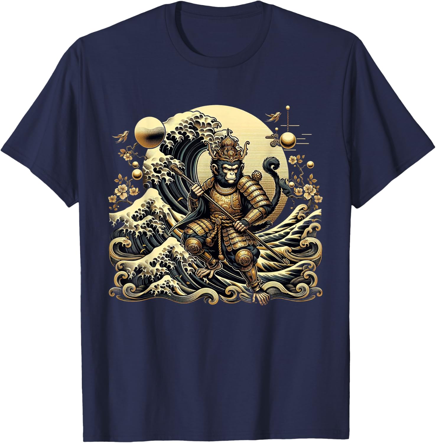 Monkey King Chinese Mythology Sun Wukong Monkey God T-Shirt - T-Shirt | Navy