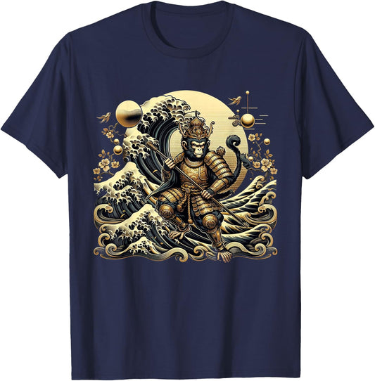 Monkey King Chinese Mythology Sun Wukong Monkey God T-Shirt - T-Shirt | Navy