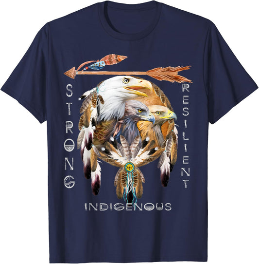 Native American Indian Tribal Art T-Shirt - T-Shirt | Navy