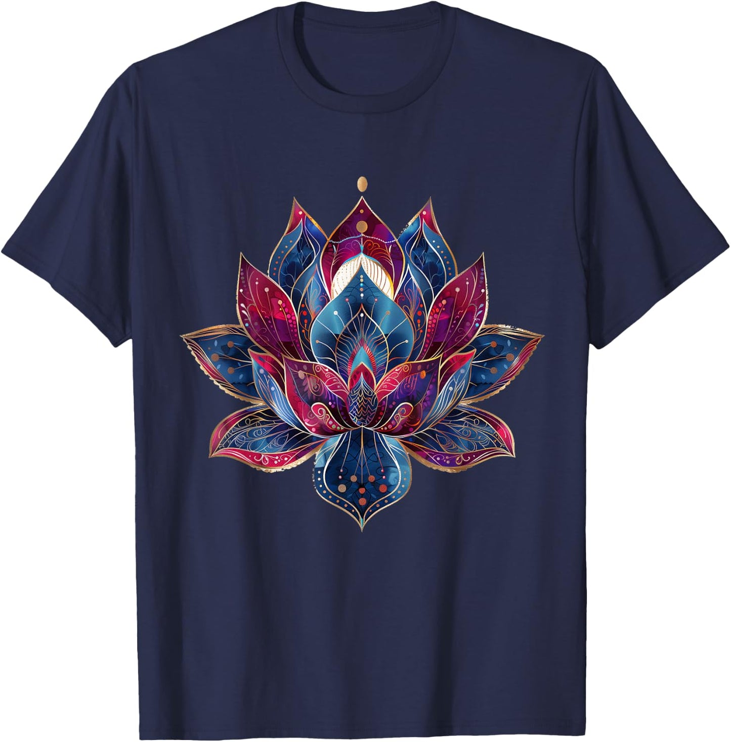 Lotus Flower Vintage Japanese Zen Buddhist Buddhism Yoga T-Shirt - T-Shirt | Navy