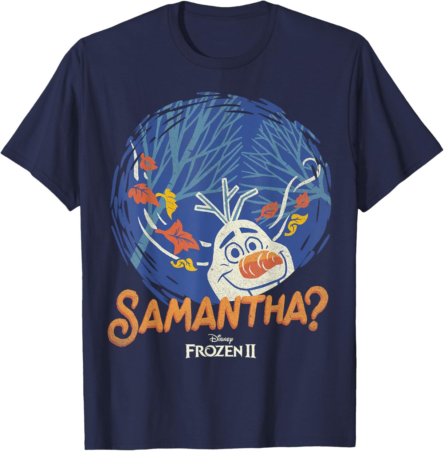 Disney Frozen 2 Olaf Samantha Circle Portrait T-Shirt - T-Shirt | Navy