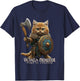 Nordic Norse Valhalla Viking Cat Warrior Men Kids T-Shirt - T-Shirt | Navy