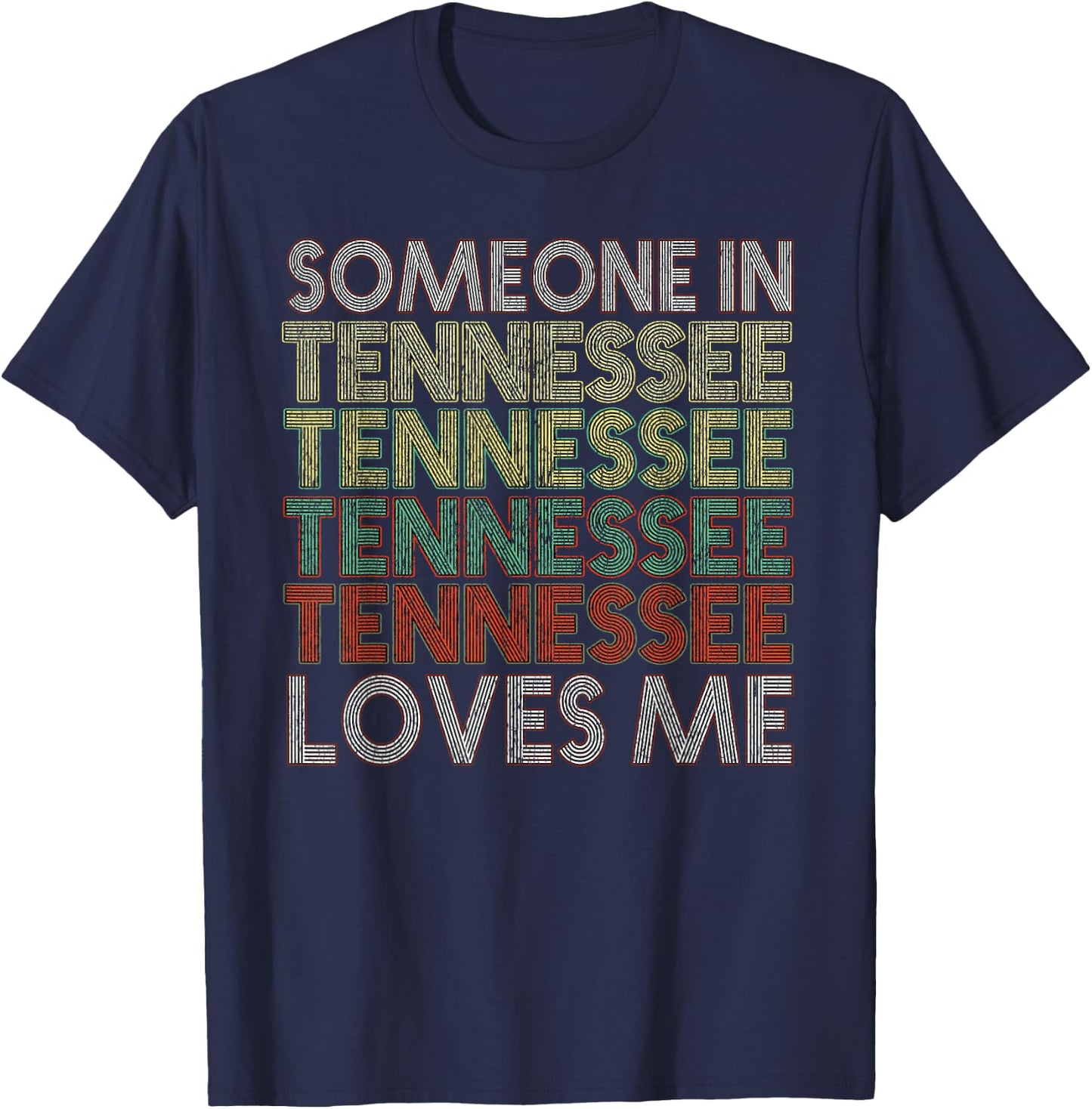 Someone In Tennessee Loves Me State Retro Vintage T-Shirt - T-Shirt | Navy