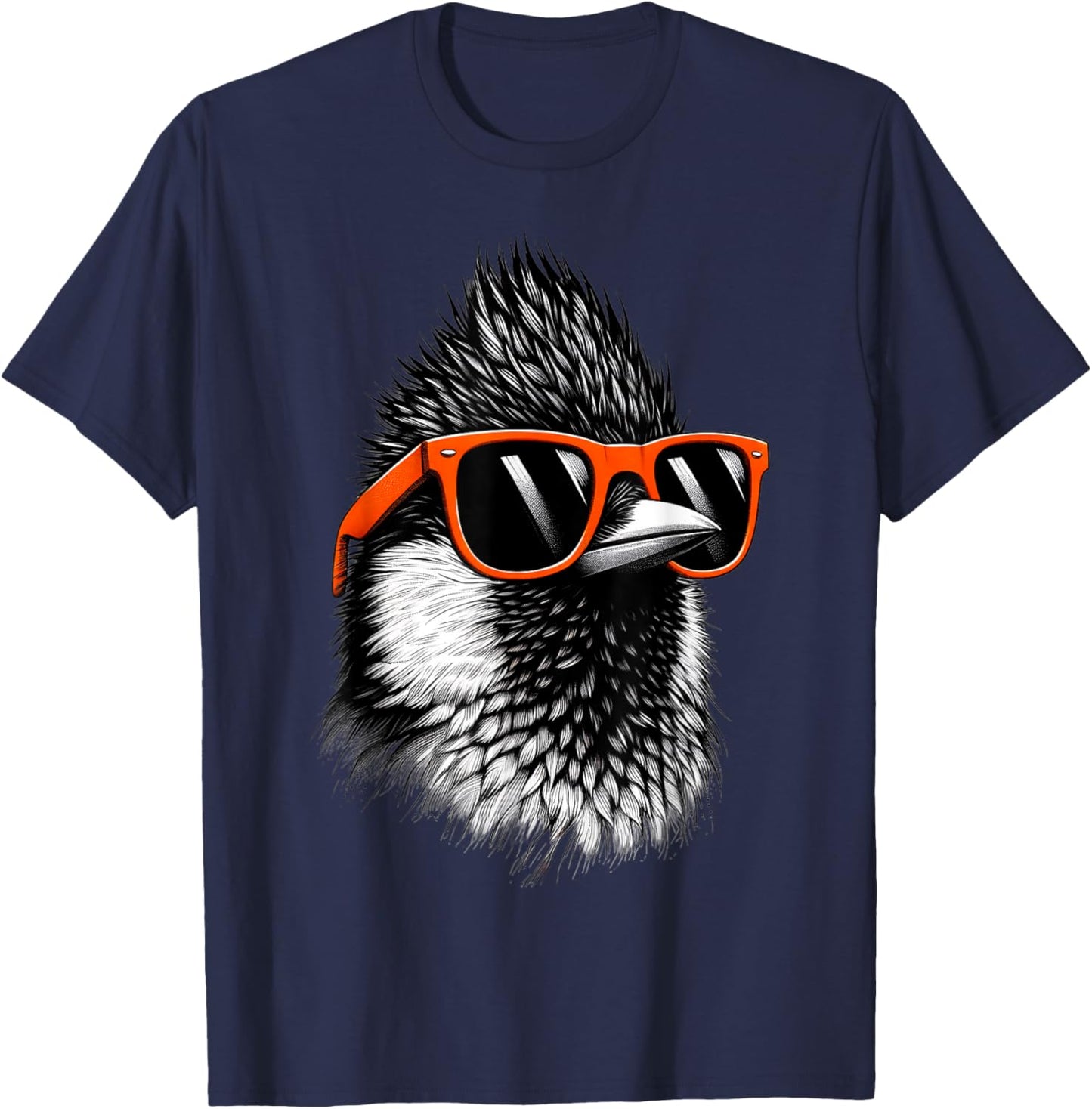 Cool Oriole Bird Wearing Sunglasses Graphic Art T-Shirt - T-Shirt | Navy