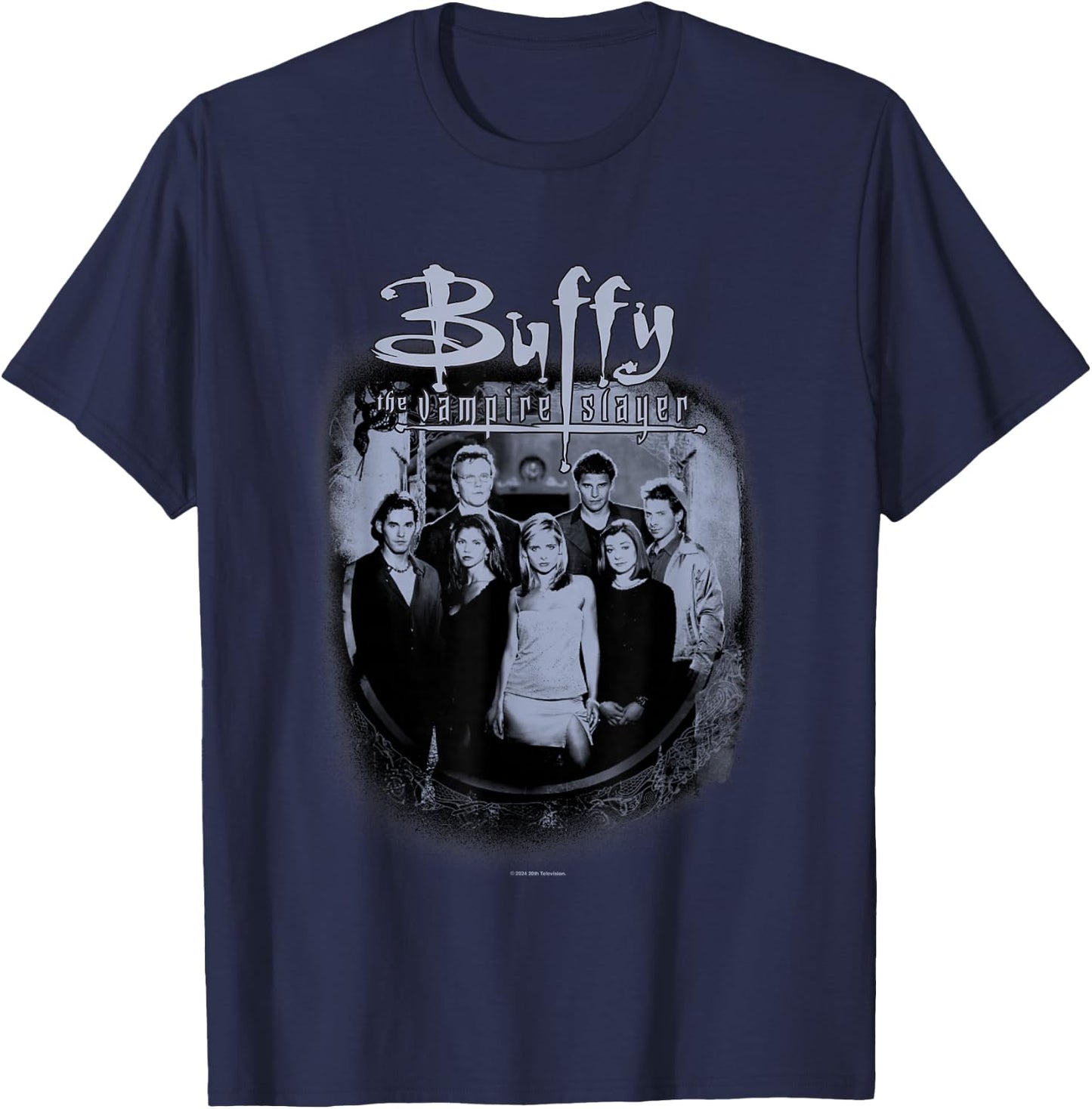 Buffy The Vampire Slayer Distressed Vintage Scooby Gang T-Shirt - T-Shirt | Navy