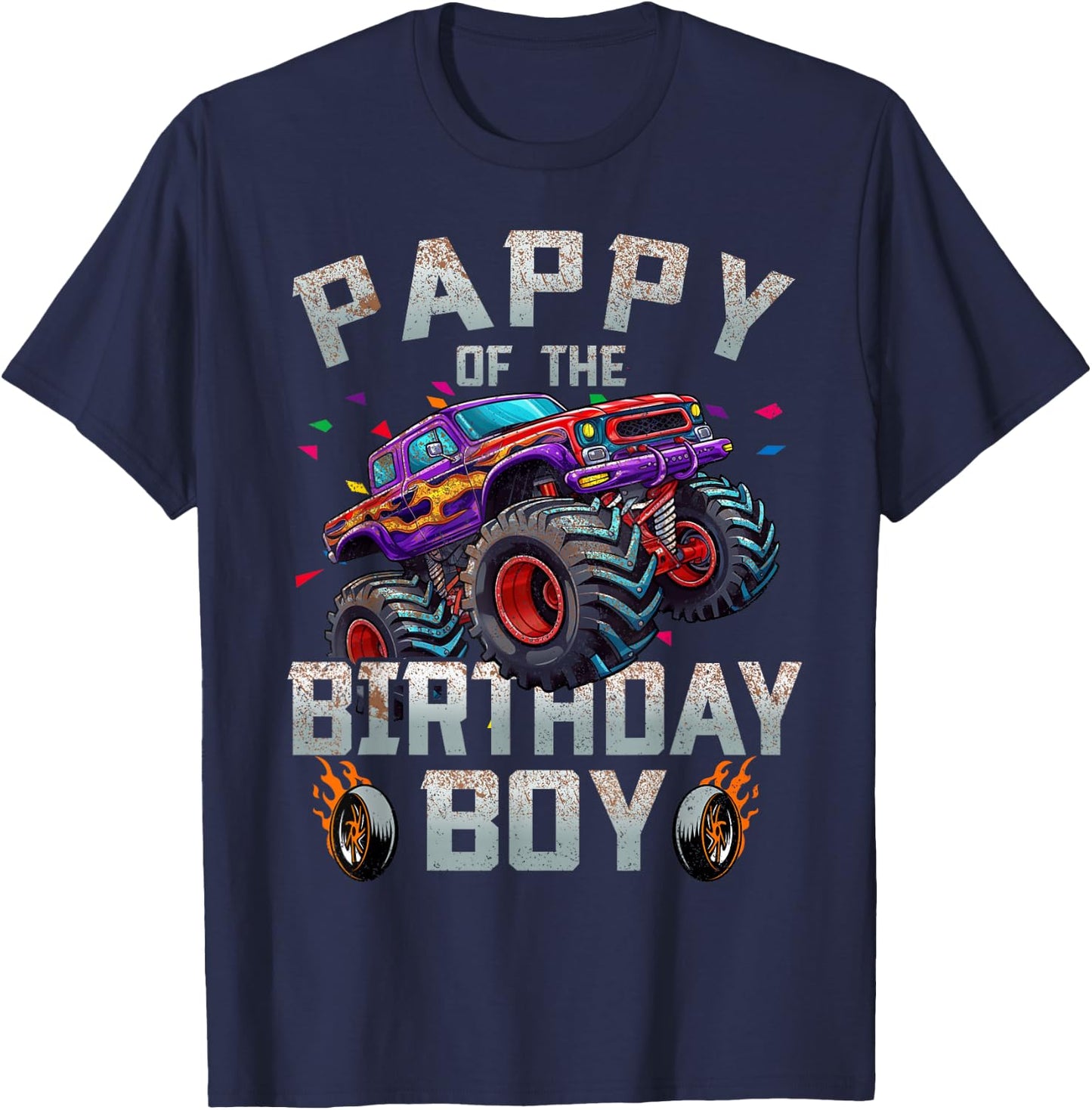 Pappy Of The Birthday Boy Monster Truck Family T-Shirt - T-Shirt | Navy