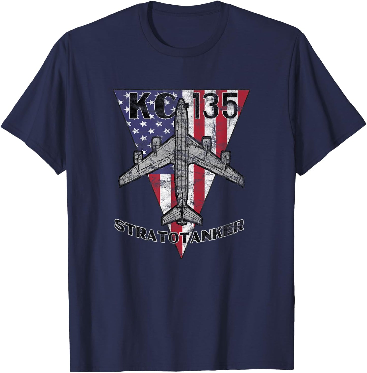 KC-135 Stratotanker Military Tanker Airplane Vintage T-Shirt - T-Shirt | Navy