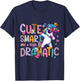 Cute Smart And A Little Bit Dramatic Funny Unicorn Kid Girls T-Shirt - T-Shirt | Navy