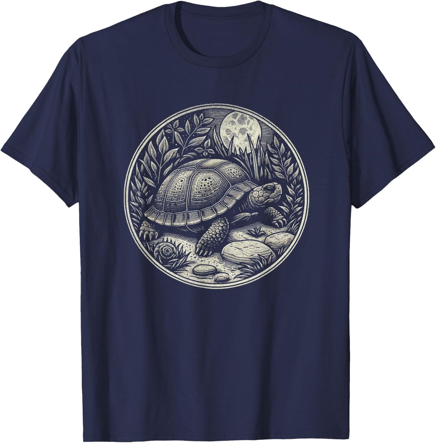 Box Turtle Nature Scene Graphic Art Design And Men T-Shirt - T-Shirt | Navy