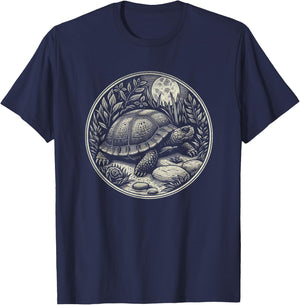 Box Turtle Nature Scene Graphic Art Design And Men T-Shirt - T-Shirt | Navy