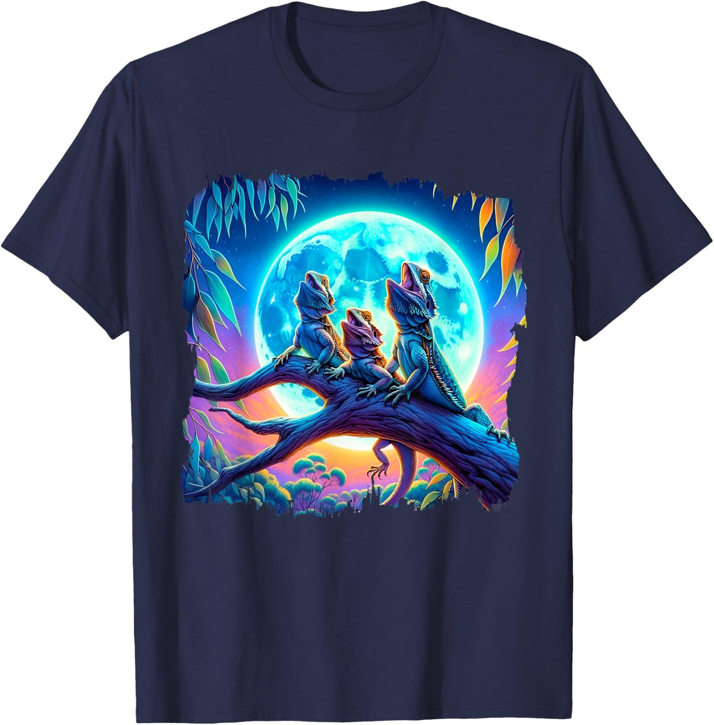 Bearded Dragons Howl At Moon Bearded Dragons Owner T-Shirt - T-Shirt | Navy