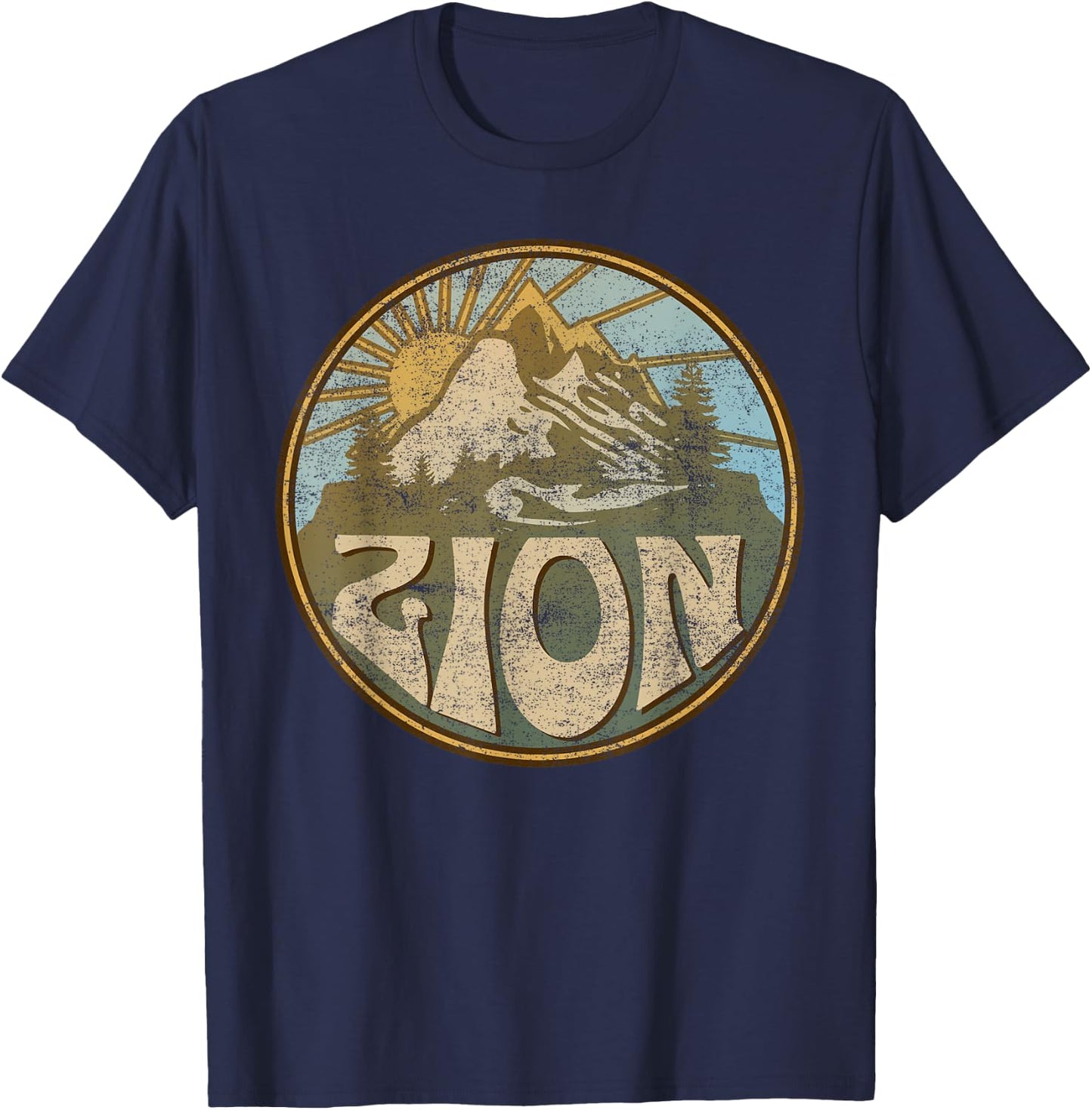 Zion National Park Utah Nature Mountains Hiking Outdoors T-Shirt - T-Shirt | Navy