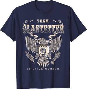 Team Glastetter Lifetime Member - Glastetter Name T-Shirt - T-Shirt | Navy