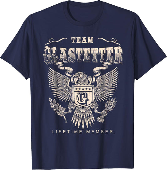 Team Glastetter Lifetime Member - Glastetter Name T-Shirt - T-Shirt | Navy