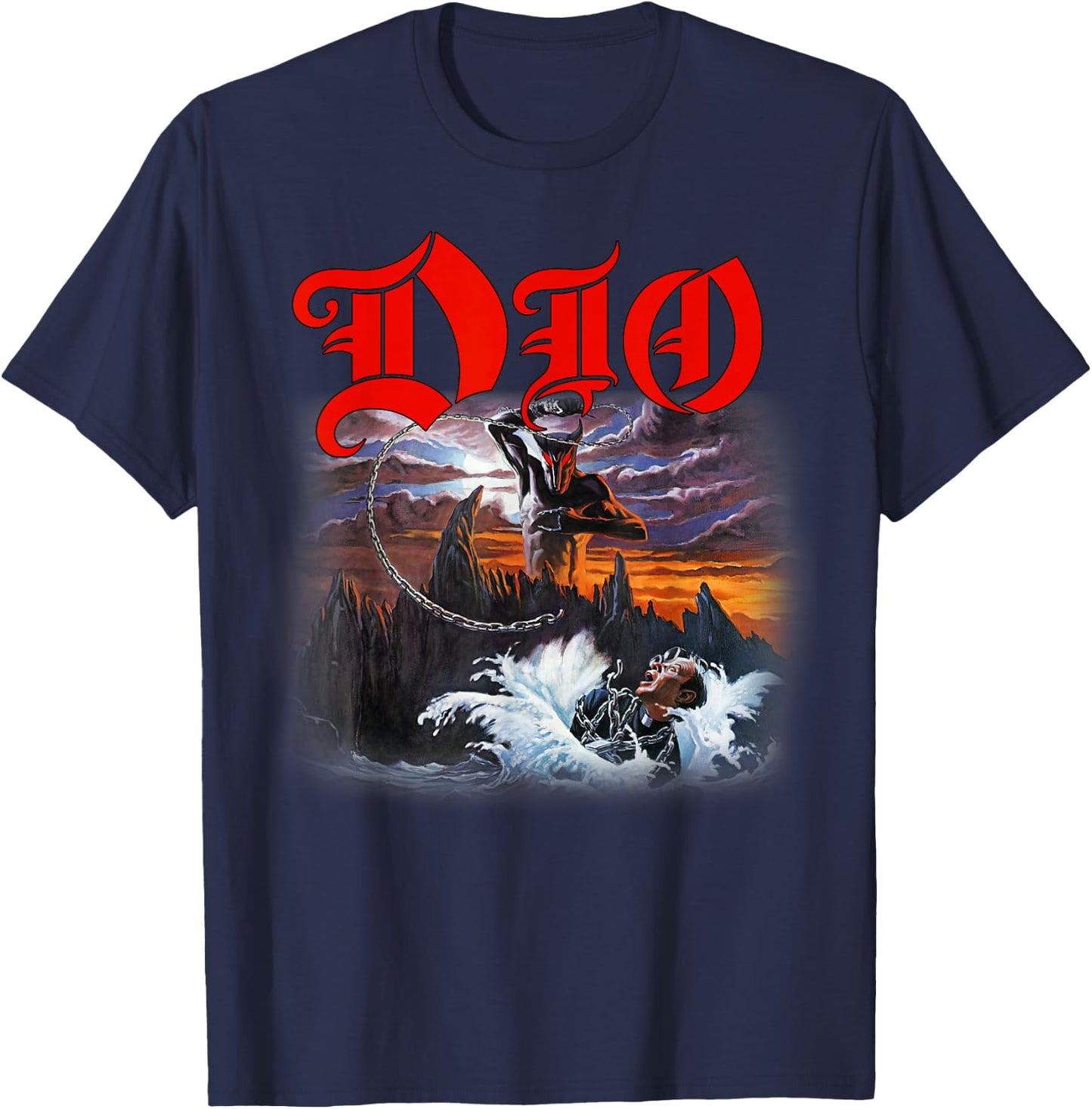Dio – Holy Diver Cover on Grey T-Shirt - T-Shirt | Navy