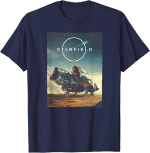 Starfield Spaceship Frontier Video Game T-Shirt - T-Shirt | Navy