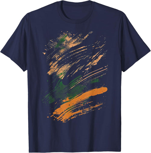 Black Green Orange Brush Strokes Graphic