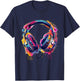 Headphones Music DJ Splash EDM Beatmaker Techno House Music T-Shirt - T-Shirt | Navy