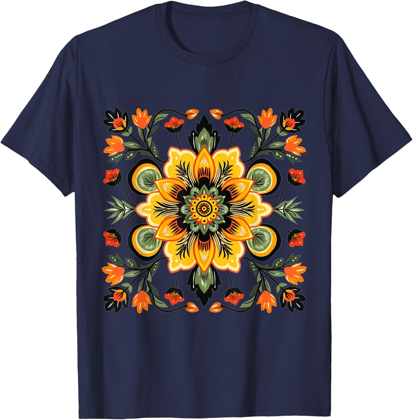 Cool Mexican Flower Costume for Boys and Girls T-Shirt - T-Shirt | Navy