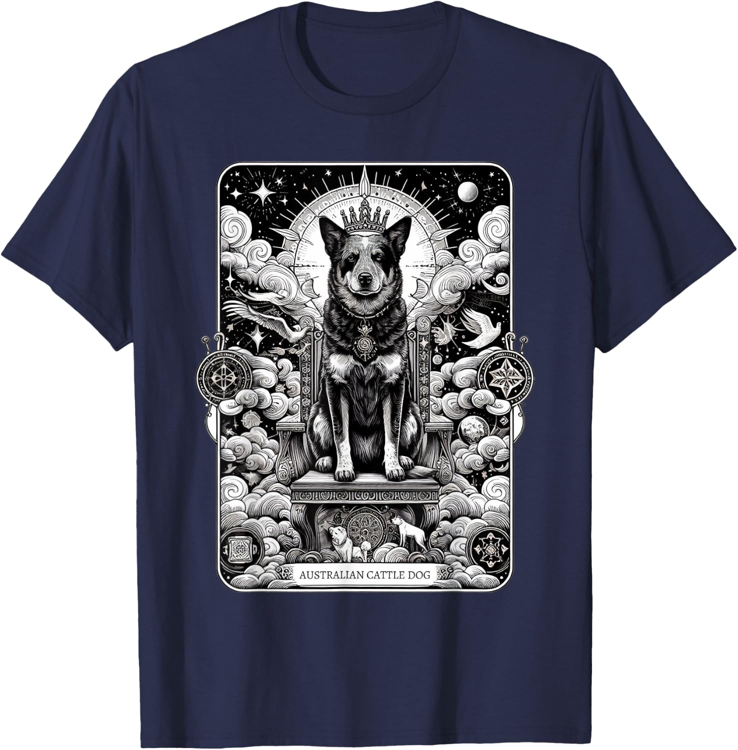 Australian Cattle Dog tarot card T-Shirt - T-Shirt | Navy