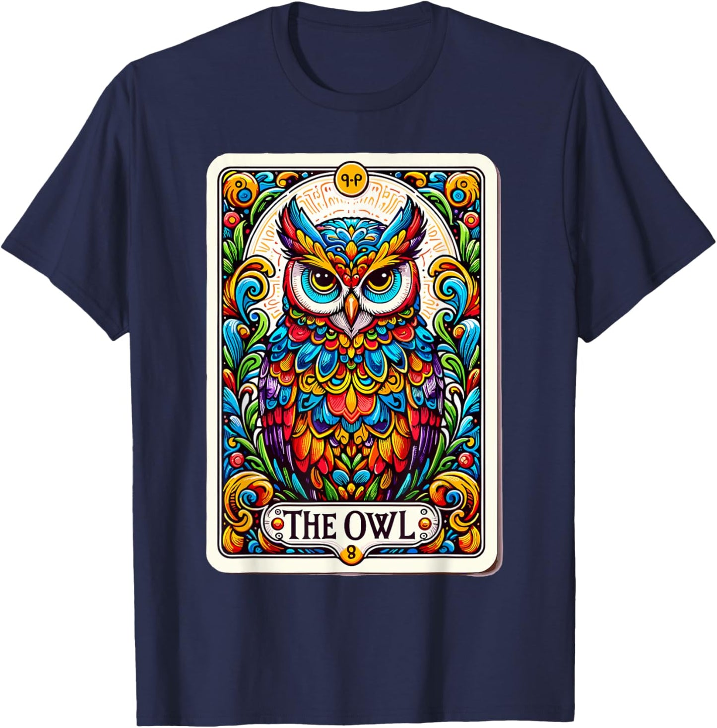 Psychic Tarot Card Owl Lover Shirt Mystic Owl T-Shirt - T-Shirt | Navy