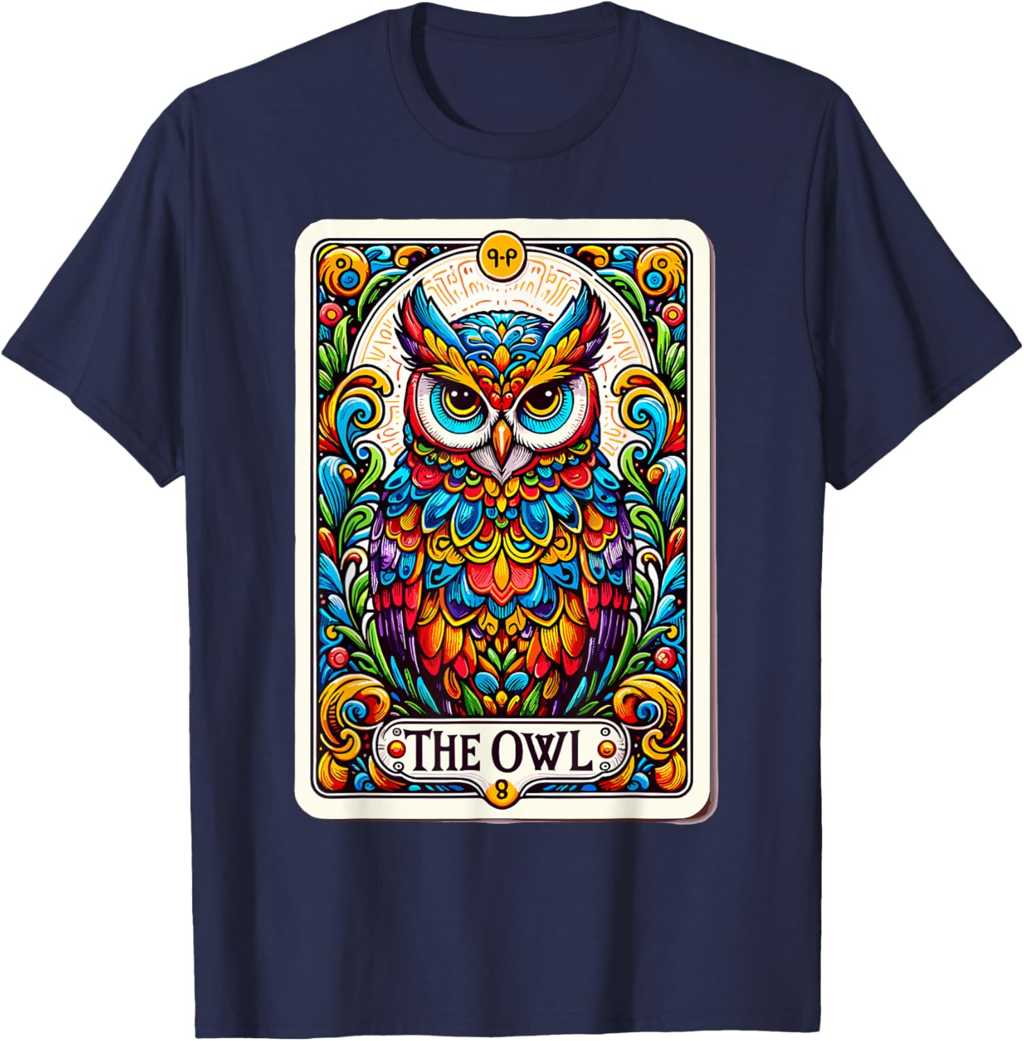 Psychic Tarot Card Owl Lover Shirt Mystic Owl T-Shirt - T-Shirt | Navy