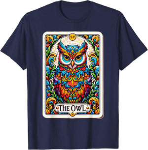 Psychic Tarot Card Owl Lover Shirt Mystic Owl T-Shirt - T-Shirt | Navy