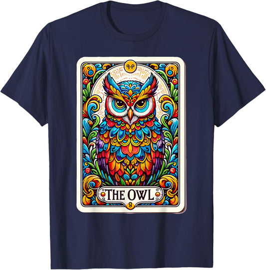 Psychic Tarot Card Owl Lover Shirt Mystic Owl T-Shirt - T-Shirt | Navy