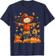 Cute Scarecrow Pumpkin Thanksgiving Halloween Hello Fall T-Shirt - T-Shirt | Navy