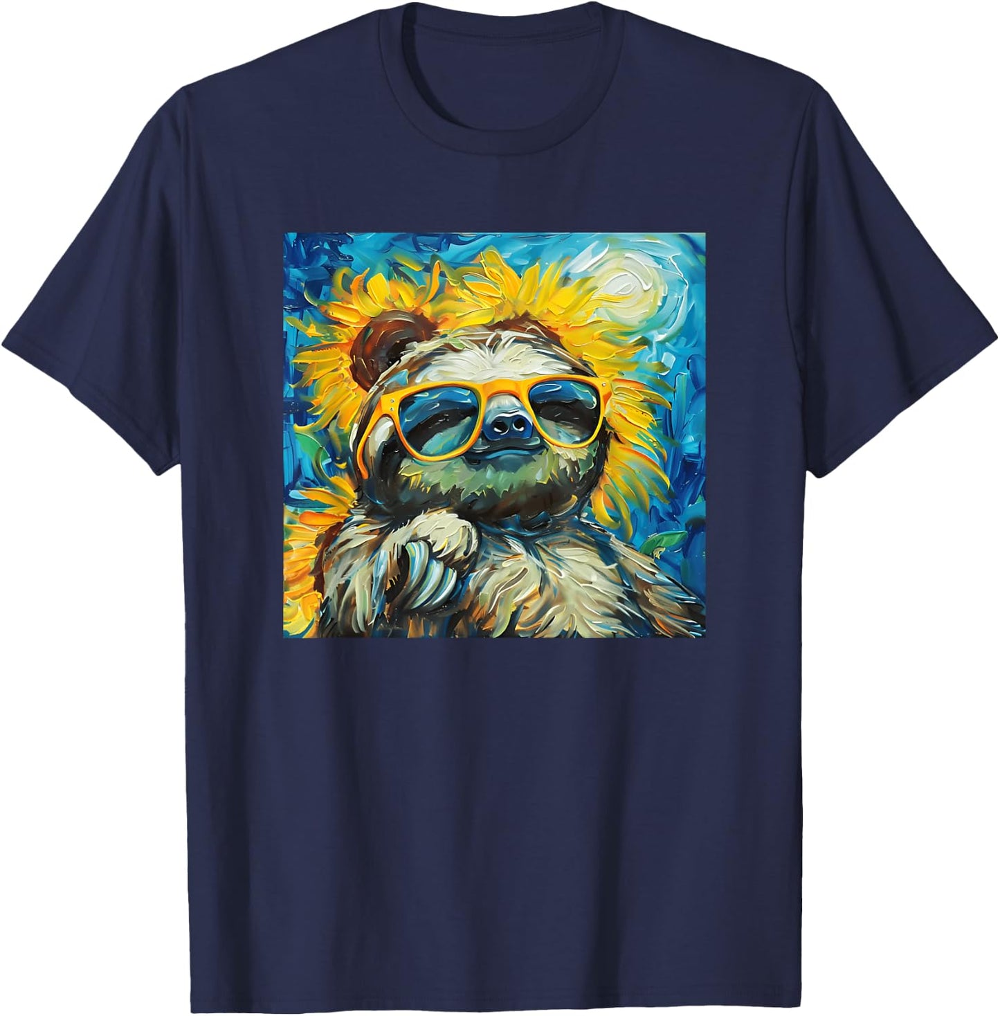 Funny sloth art T-Shirt - T-Shirt | Navy