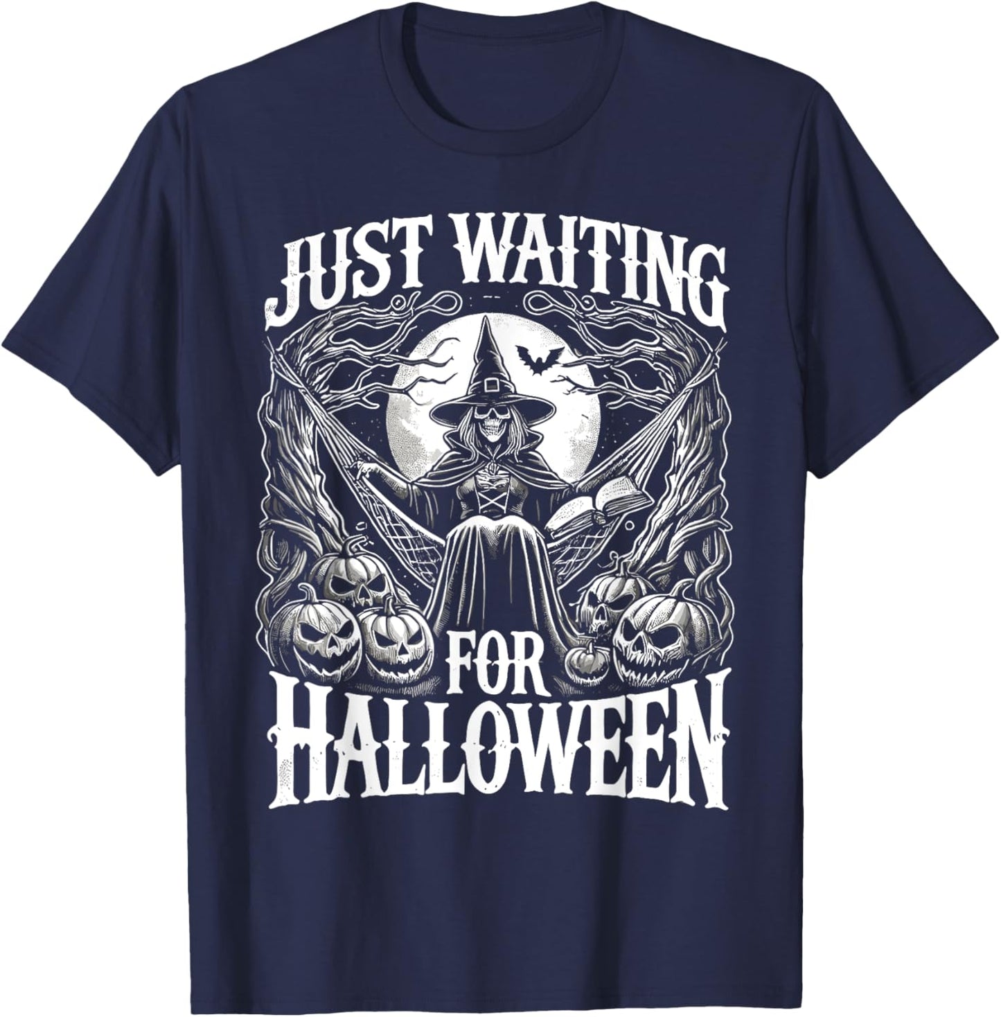 Summerween Halloween Summer Just Waiting For Halloween T-Shirt - T-Shirt | Navy
