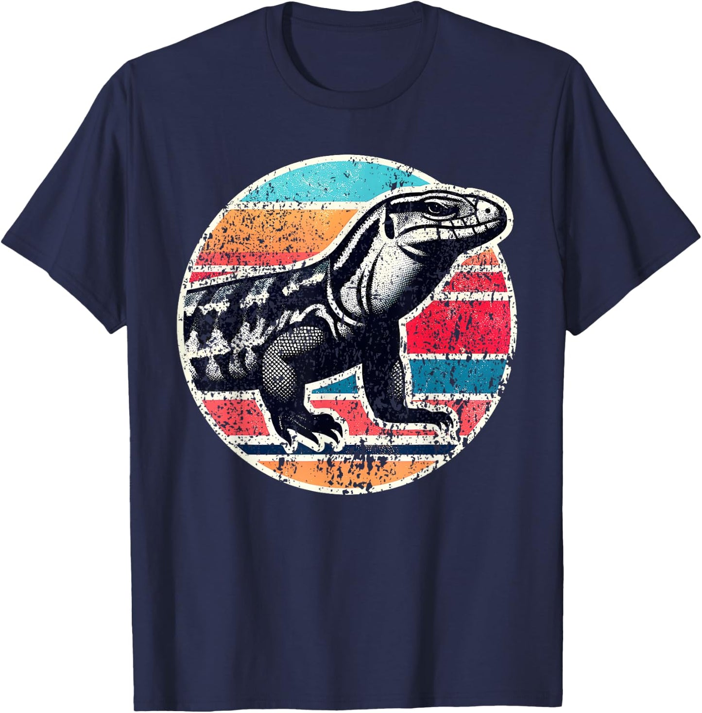 Tegu Lover I Vintage Tegu Lizard I Giant Tegu T-Shirt - T-Shirt | Navy