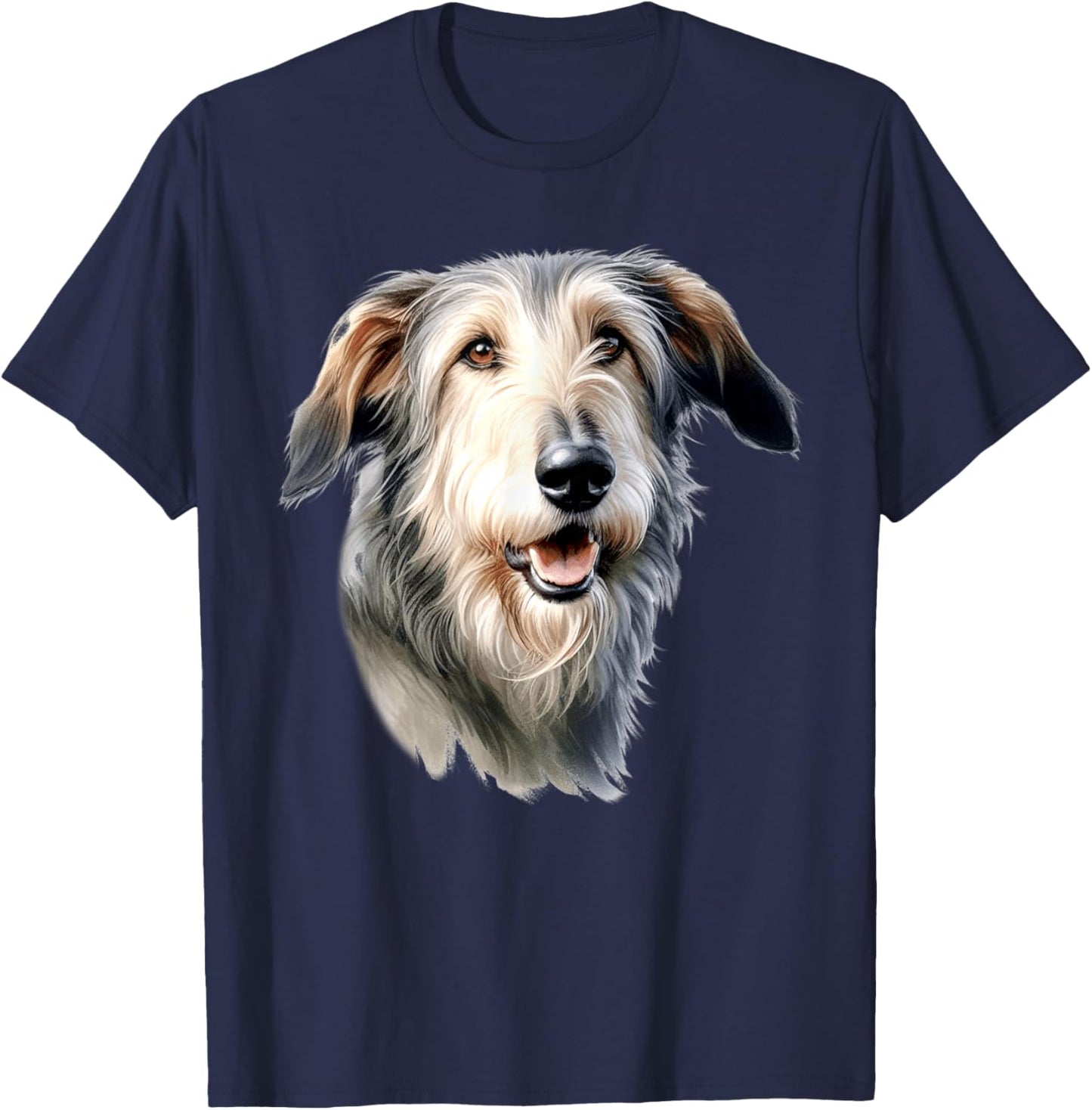 Irish Wolfhound Dog Portrait T-Shirt - T-Shirt | Navy
