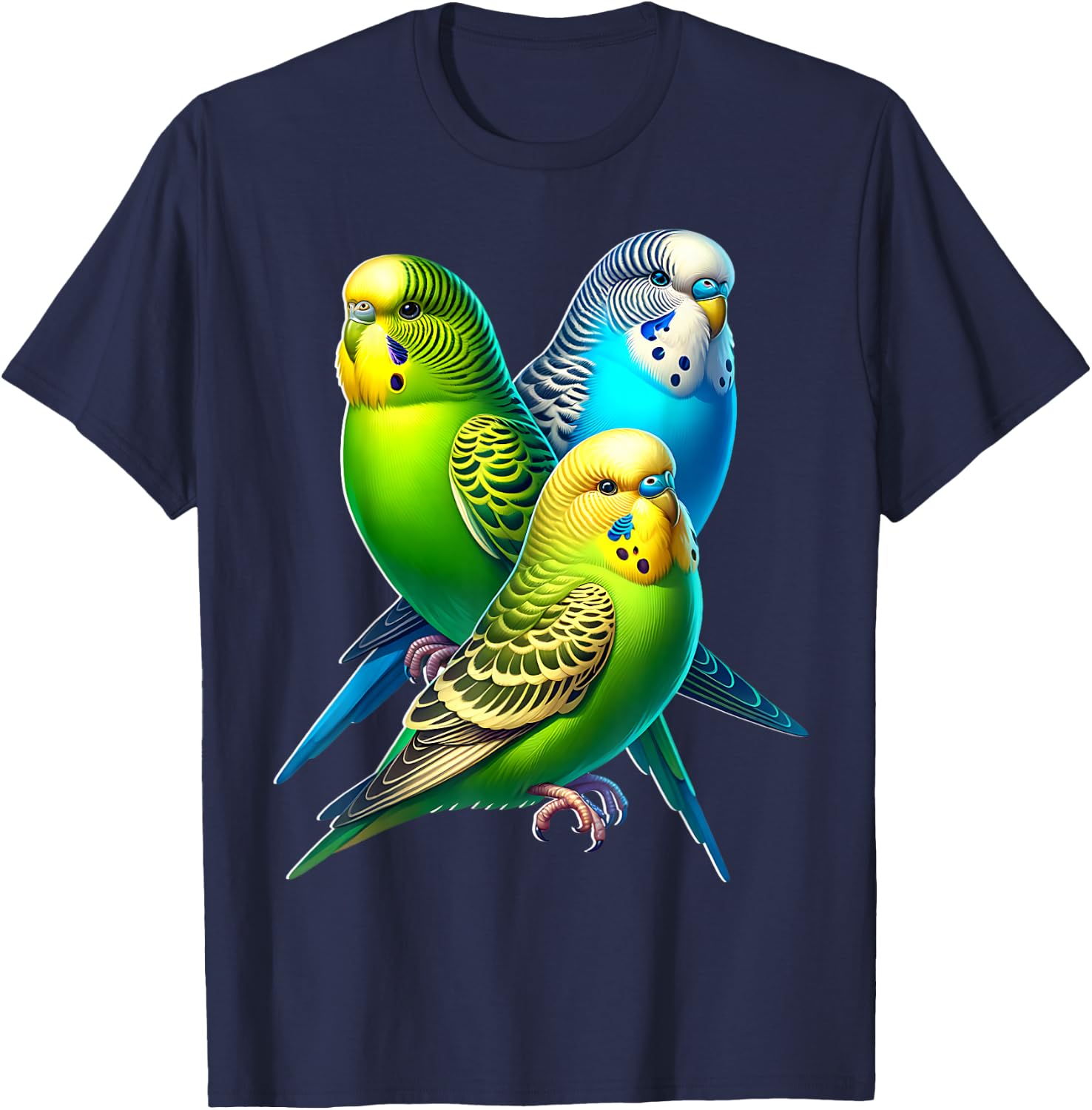Funny Budgie Budgerigar Design T-Shirt - T-Shirt | Navy