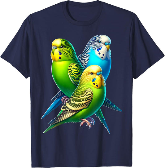 Funny Budgie Budgerigar Design T-Shirt - T-Shirt | Navy
