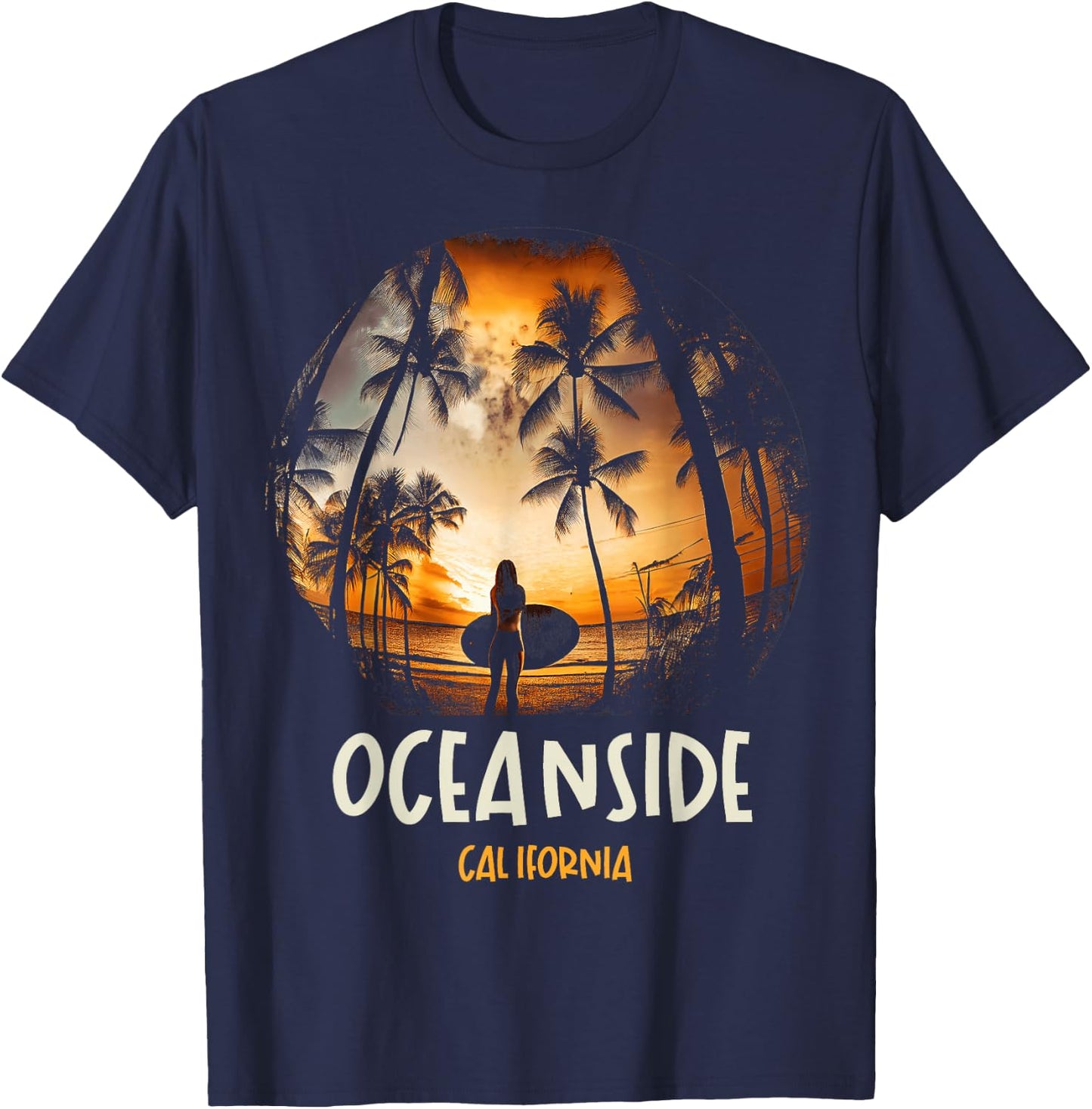 Oceanside California T-Shirt - T-Shirt | Navy