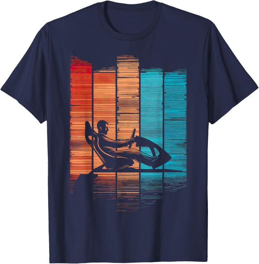 Sim Racing Retro Stripes T-Shirt - T-Shirt | Navy