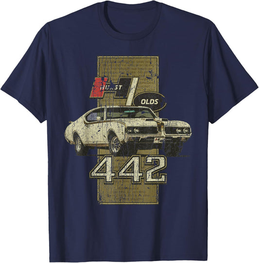 1969 69 Olds 442 Muscle Car T-Shirt - T-Shirt | Navy