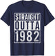 Straight Outta 1982 Year of Birth Birthday T-Shirt - T-Shirt | Navy