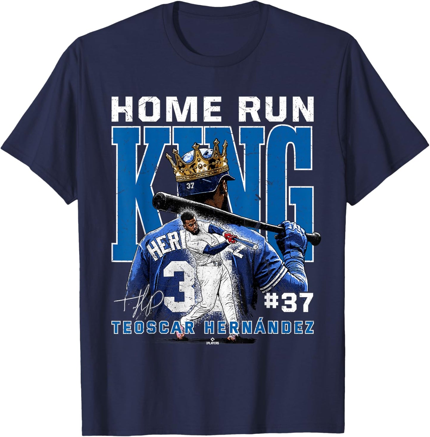 Home Run King Teoscar Hernandez Los Angeles MLBPA T-Shirt - T-Shirt | Navy