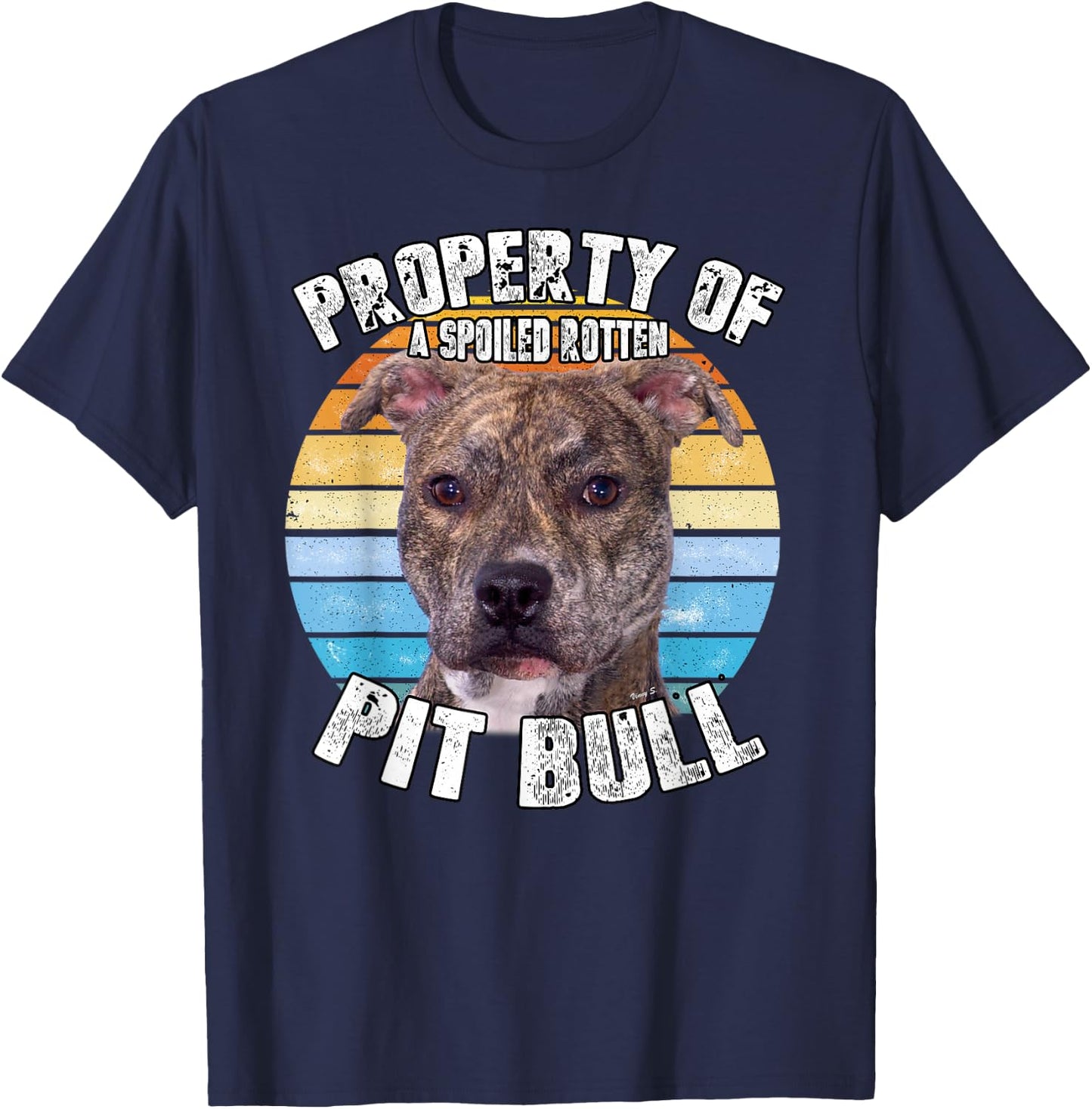 Pitbull Pit Bull Pittie Brindle Owner Lover Property Of T-Shirt - T-Shirt | Navy