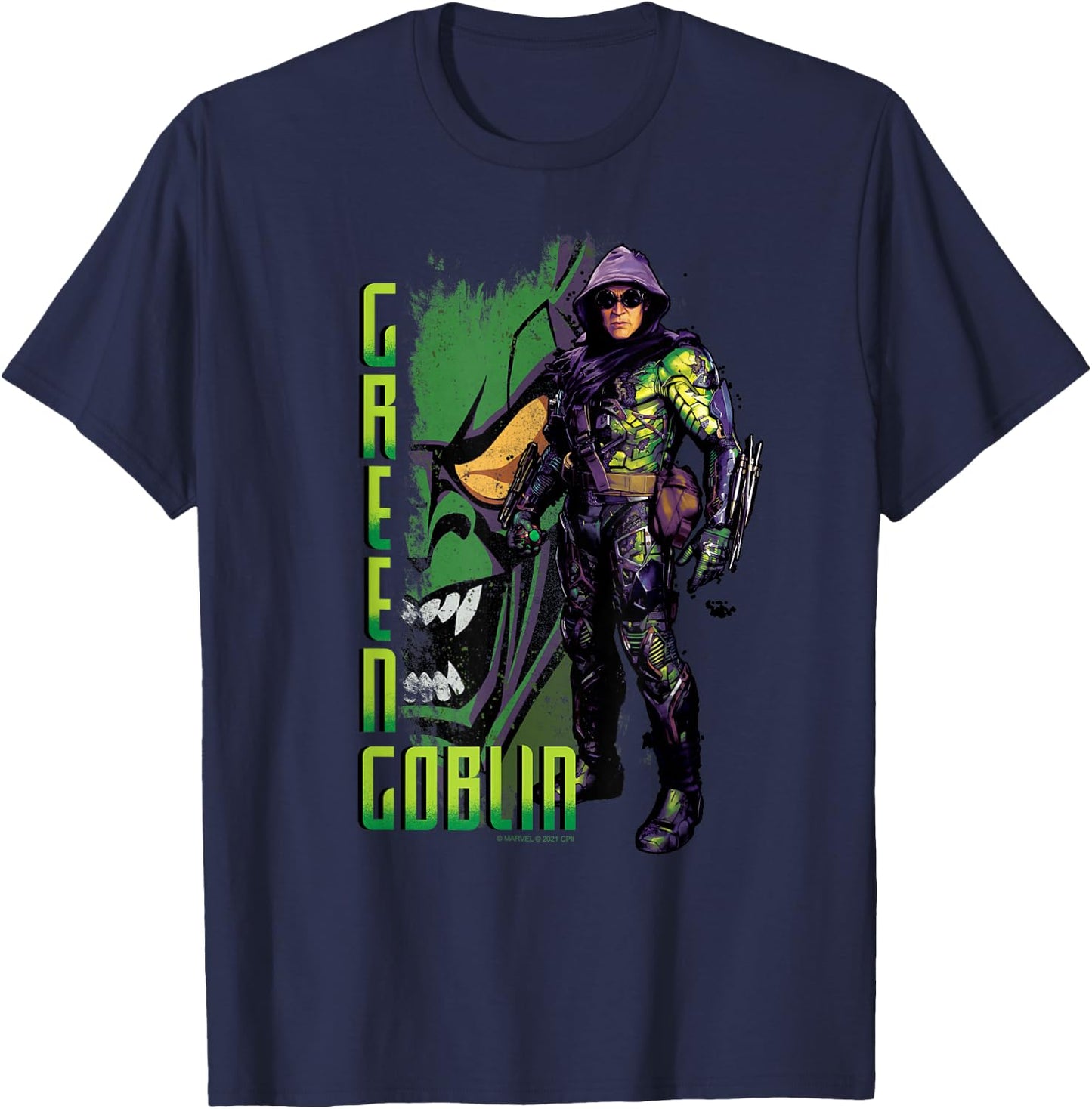 Marvel Spider-Man: No Way Home Green Goblin Supervillain T-Shirt - T-Shirt | Navy