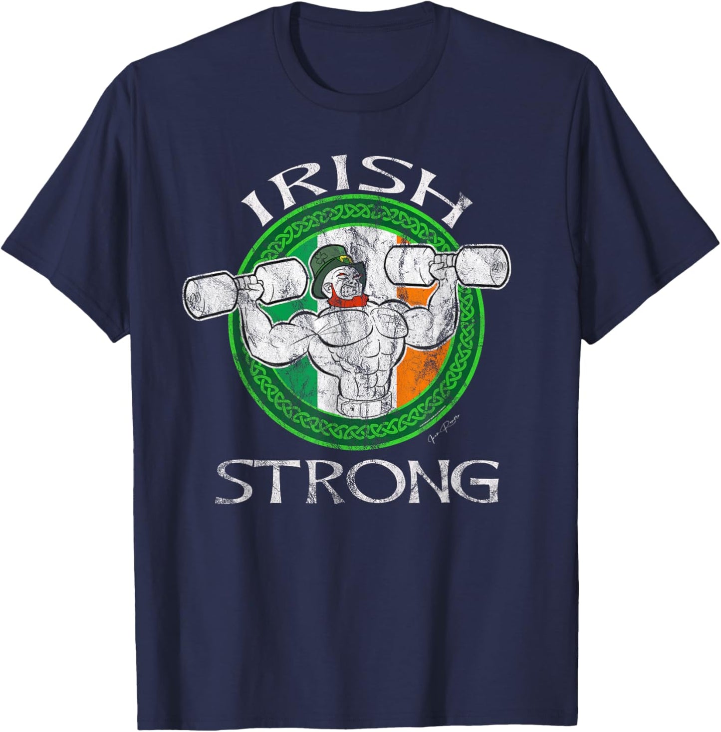 Strongman Powerlifting Irish funny Weightlifting Dad Gym T-Shirt - T-Shirt | Navy
