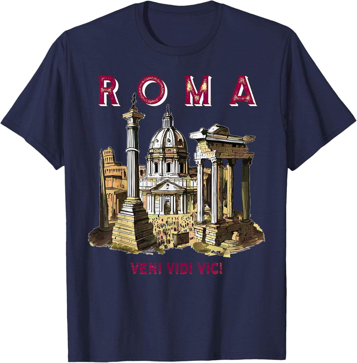 Veni VIDI VICI Ancient Rome Italy Holiday Capital Rome T-Shirt - T-Shirt | Navy