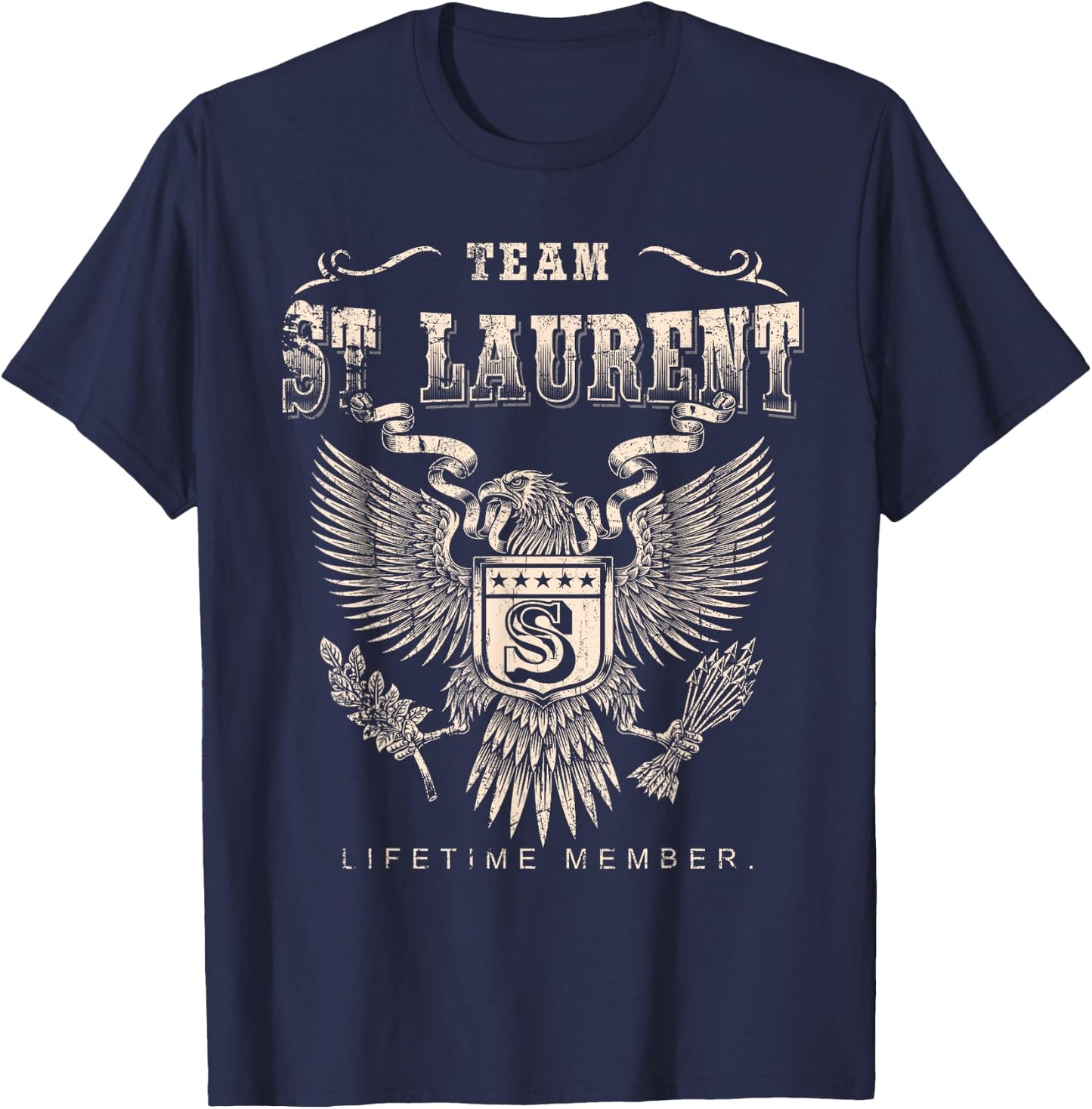 Team St Laurent Lifetime Member - St Laurent Name T-Shirt - T-Shirt | Navy