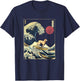 Silken Windhound Japanese Kanagawa Wave Funny Surf Dog T-Shirt - T-Shirt | Navy