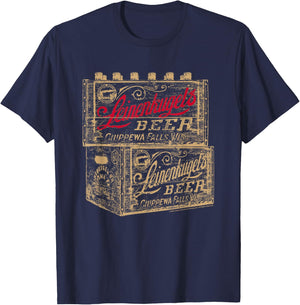 Coors Brewing Company Leinenkugel's Beer Boxes Distressed T-Shirt - T-Shirt | Navy